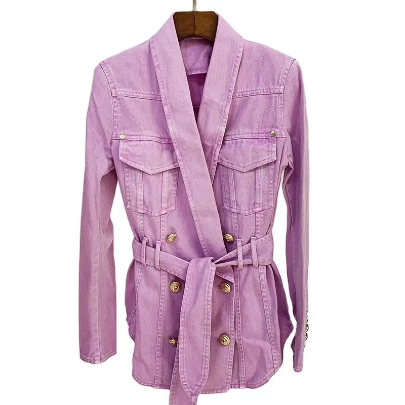 Better Fabric 2021 Autumn New Design Top Quality Double Breasted Denim Blazer Jacket for Woman
Better Fabric 2021 Autumn New Design Top Quality Double Breasted Denim Blazer Jacket for Woman