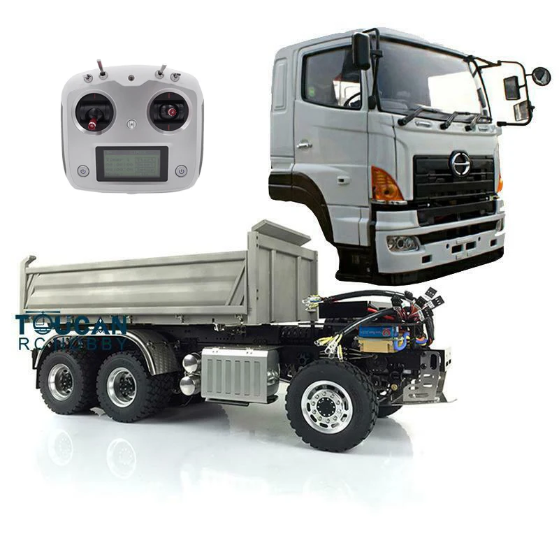 LESU 1/14 Scale HN 6x6 3 осевой гидравлический RC Dumper Truck DIY Модель Tmy с двигателем