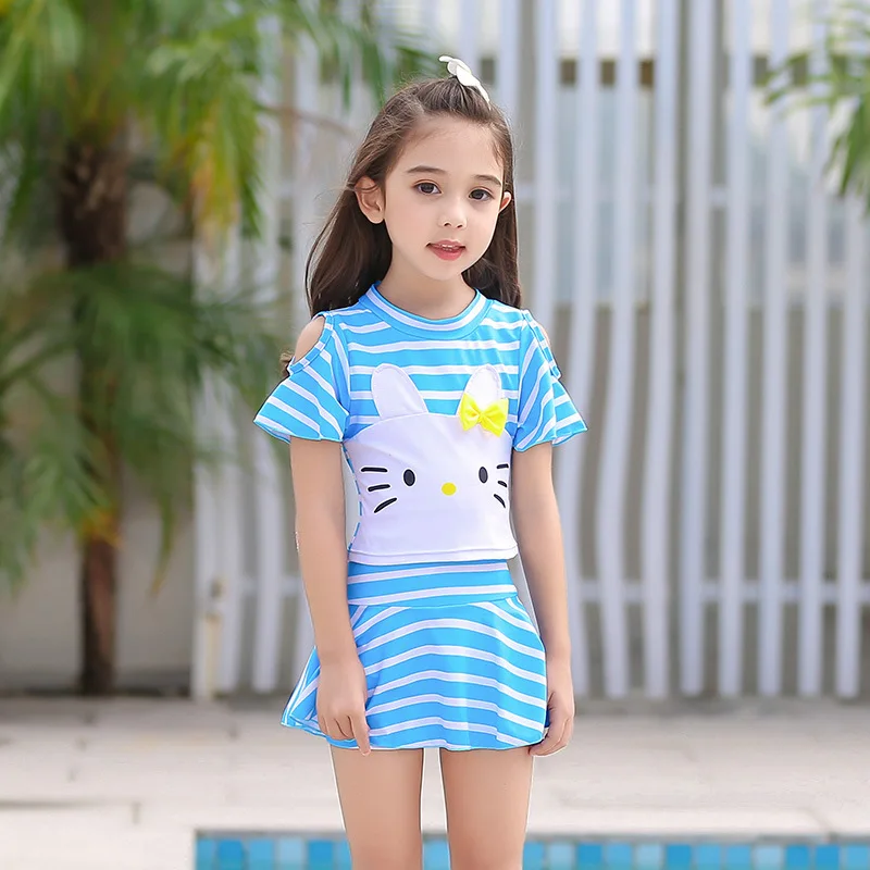 Cat Pattern Swimsuit Children Short Sleeve Swiming Suit For Kids Girls Swim Skirt Striped Swimwear Cute Bathing Suit Korea style
Cat Pattern Swimsuit Children Short Sleeve Swiming Suit For Kids Girls Swim Skirt Striped Swimwear Cute Bathing Suit Korea style