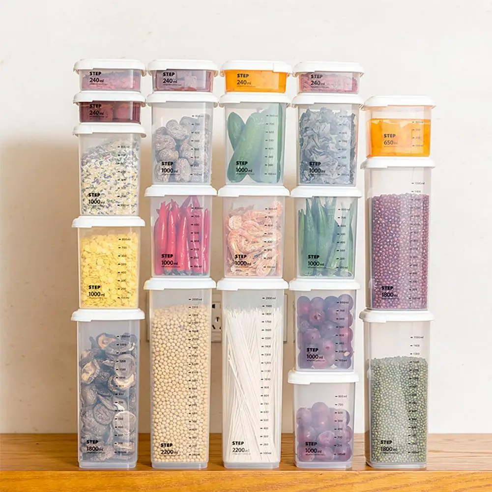 Square Transparent Airtight Cans With Graduations Sealed Non-flavor Crisper Refrigerator Food Storage Cans Y7r0
Square Transparent Airtight Cans With Graduations Sealed Non-flavor Crisper Refrigerator Food Storage Cans Y7r0