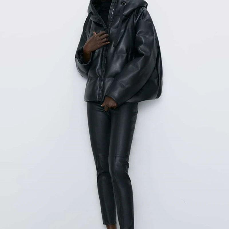 Black Hooded Jackets Women Faux Leather Parkas Winter Women's Jakcet Fashion PU Leather Coats Female Elegant Outwear Woman Coats
Black Hooded Jackets Women Faux Leather Parkas Winter Women's Jakcet Fashion PU Leather Coats Female Elegant Outwear Woman Coats
