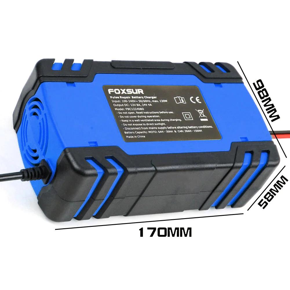 Car Battery Charger 12V 24V 8A Automatic Smart Battery Charger GEL WET AGM Battery Lead Acid Battery With Digital LCD Display
Car Battery Charger 12V 24V 8A Automatic Smart Battery Charger GEL WET AGM Battery Lead Acid Battery With Digital LCD Display