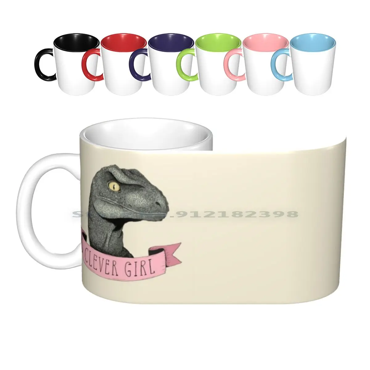 

Умные керамические кружки для девушек, кофейные чашки, Кружка для молока и чая, умная девушка, Раптор, динозавр, конфета 90-х годов, розовые че...
