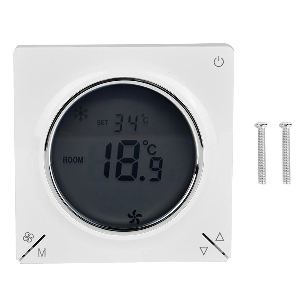 LCD Air Conditioning Fan Coil Central Thermostat Cooling Heating Room Temperature Controller
LCD Air Conditioning Fan Coil Central Thermostat Cooling Heating Room Temperature Controller