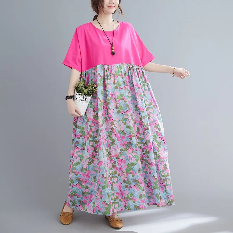 short sleeve plus size cotton vintage animal floral dresses for women casual loose long woman summer dress elegant clothes 2021
short sleeve plus size cotton vintage animal floral dresses for women casual loose long woman summer dress elegant clothes 2021