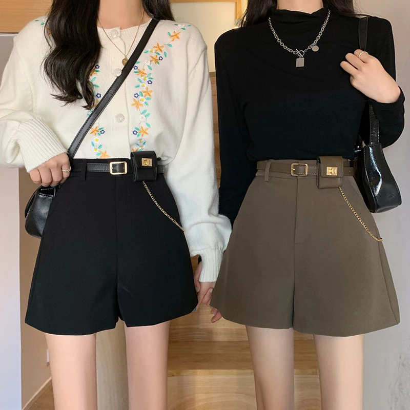 Шорты женские с завышенной талией, однотонные свободные с поясом, с карманами, из полиэстера, модель EF50WS, зима-осень
Шорты женские с завышенной талией, однотонные свободные с поясом, с карманами, из полиэстера, модель EF50WS, зима-осень