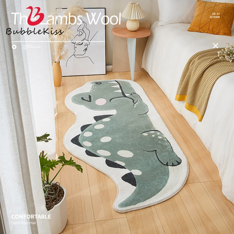 Bubble Kiss Cartoon Dinosaur Children's Bedside Area Carpet Living Room Decor Wool Anti-slip Carpet Green Bedside Door Mat
Bubble Kiss Cartoon Dinosaur Children's Bedside Area Carpet Living Room Decor Wool Anti-slip Carpet Green Bedside Door Mat