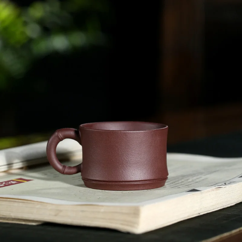 Chang tao small yixing purple sand cup sample tea cup run of mine ore purple bamboo bamboo cup 68 yuan/only 120 cc