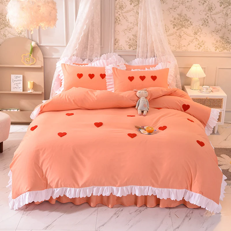 2021 Frosted embroidery Princess style bedding sets queen king size duvet cover set bed skirt set pillowcase bedclothes 4Pcs.
2021 Frosted embroidery Princess style bedding sets queen king size duvet cover set bed skirt set pillowcase bedclothes 4Pcs.
