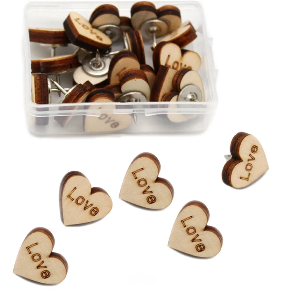 20pcs/box Map Thumbtacks Heart Shape Love Wood Push Pins DIY Thumb Tacks for Photos Cork Board
20pcs/box Map Thumbtacks Heart Shape Love Wood Push Pins DIY Thumb Tacks for Photos Cork Board