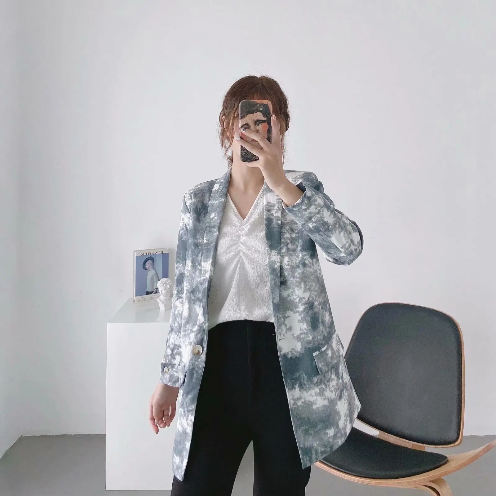 Spring and Autumn Black and White Tie Dye One Button Suit Jacket Blazer Women Woman Jacket Girls Blazer Office Lady Suit Blazer
Spring and Autumn Black and White Tie Dye One Button Suit Jacket Blazer Women Woman Jacket Girls Blazer Office Lady Suit Blazer