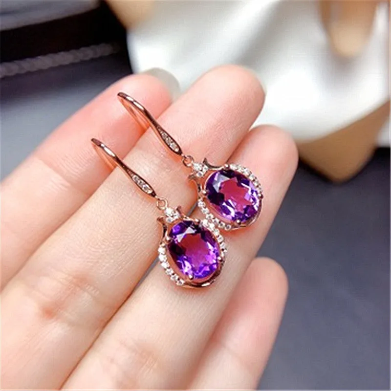 Charm Female Purple Crystal Drop Earrings Rose Gold Silver Color Dangle Earrings For Women Cute Oval Zirconia Wedding Earrings
Charm Female Purple Crystal Drop Earrings Rose Gold Silver Color Dangle Earrings For Women Cute Oval Zirconia Wedding Earrings
