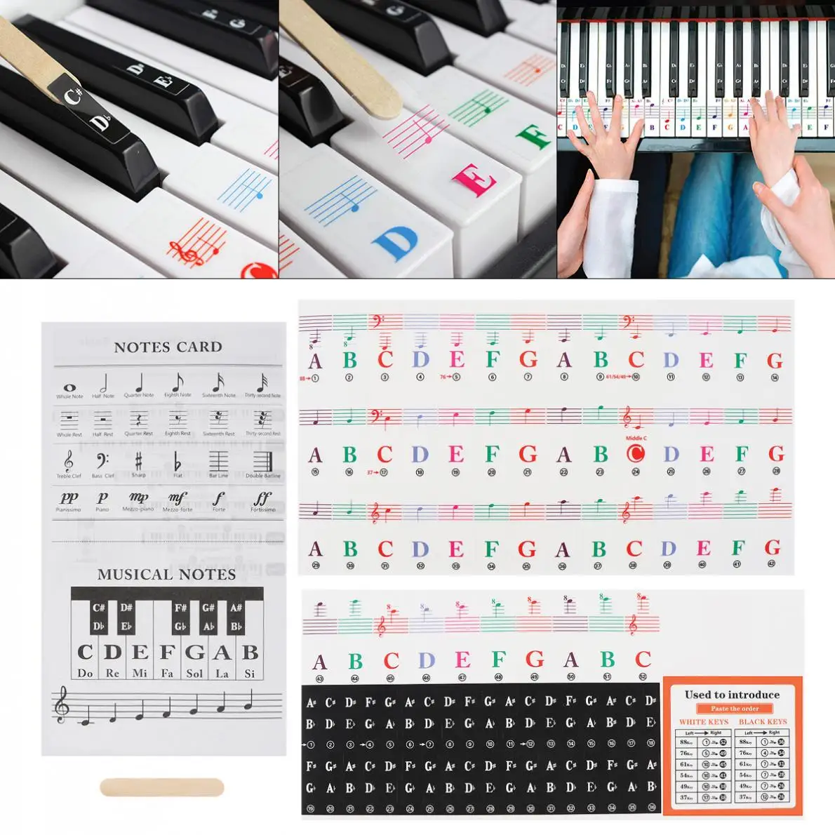 Piano Stickers 25 / 49 / 54 / 61 / 88 Color Transparent Piano Keyboard Stickers Keyboard Key Piano Stave Note Sticker Symbol
Piano Stickers 25 / 49 / 54 / 61 / 88 Color Transparent Piano Keyboard Stickers Keyboard Key Piano Stave Note Sticker Symbol