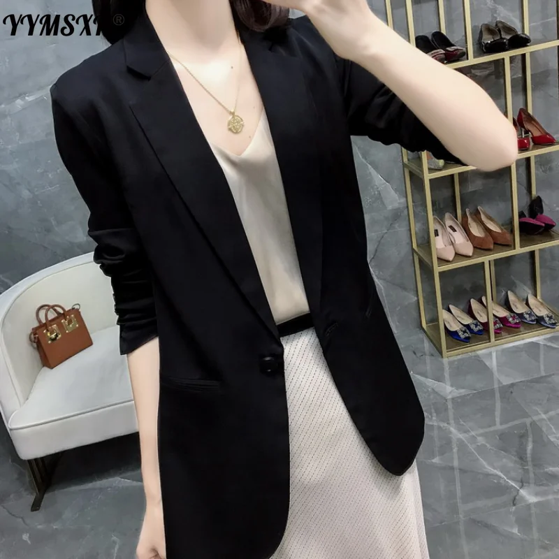 Thin Office Suit Korean Style Elegant High-quality Half-sleeved Suit Sunscreen Jacket Female 2022 New Women's Blazer
Thin Office Suit Korean Style Elegant High-quality Half-sleeved Suit Sunscreen Jacket Female 2022 New Women's Blazer