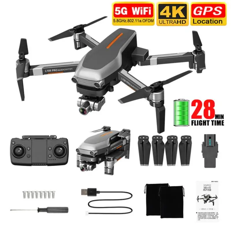 L109 PRO Folding Drone With 4K Wide-angle RC Helicopter Multi-point planning Flight 1200 Meters 5G WIFI 6 Axis Dron 28 Minutes
L109 PRO Folding Drone With 4K Wide-angle RC Helicopter Multi-point planning Flight 1200 Meters 5G WIFI 6 Axis Dron 28 Minutes