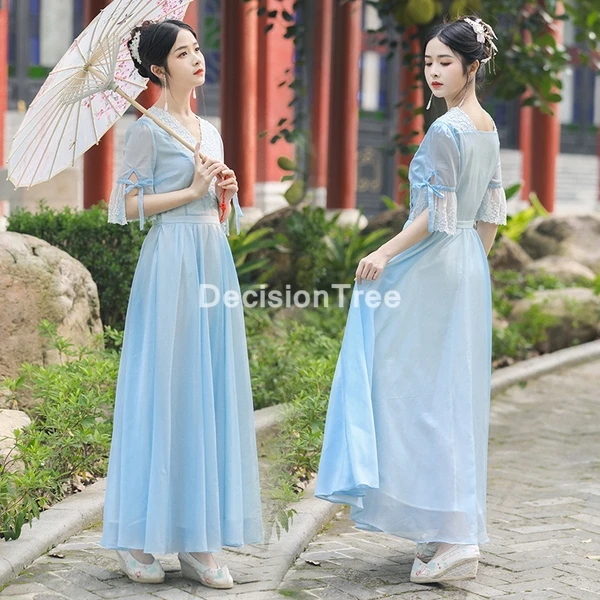 

2021 hanfu Женский Традиционный китайский народный танцевальный костюм феи винтажный праздничный наряд принцессы древние костюмы платье феи