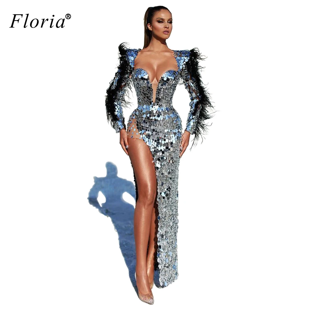 New Arrival Bling Prom Dresses 2020 Long Sleeves Mermaid Cocktail Dresses Party Middle East Side Split Dress Evening Wear Robes
New Arrival Bling Prom Dresses 2020 Long Sleeves Mermaid Cocktail Dresses Party Middle East Side Split Dress Evening Wear Robes