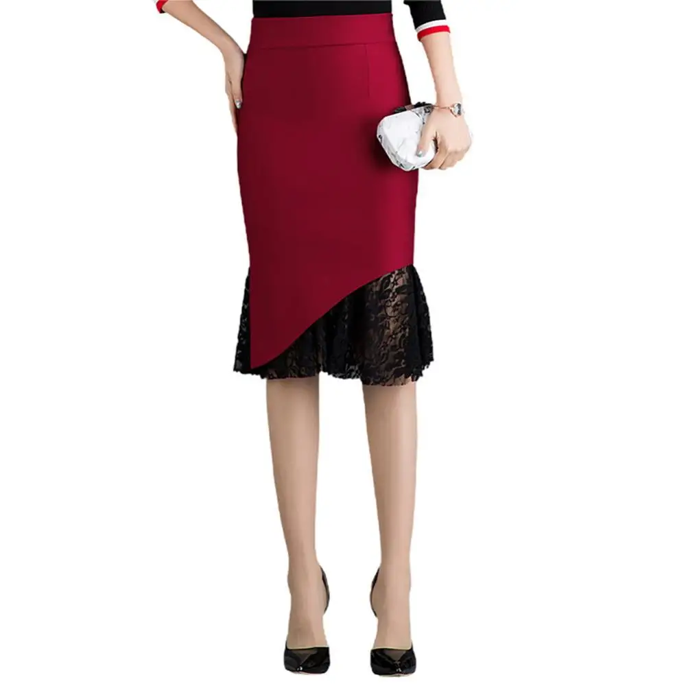 Women Sexy Black Lace High Waist Bodycorn Autumn Winter Hip Skirt Lace Stitching Pencil Dress Asymmetrical Fashion Skirts
Women Sexy Black Lace High Waist Bodycorn Autumn Winter Hip Skirt Lace Stitching Pencil Dress Asymmetrical Fashion Skirts