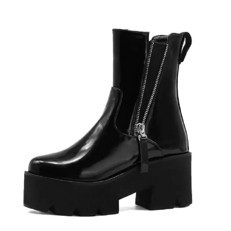 ZawsThia Goth Punk Patent PU Leather Round Toe Zipper Motorcycle Booties High Top Platform Chunky High Heels Women Chelsea Boots
ZawsThia Goth Punk Patent PU Leather Round Toe Zipper Motorcycle Booties High Top Platform Chunky High Heels Women Chelsea Boots