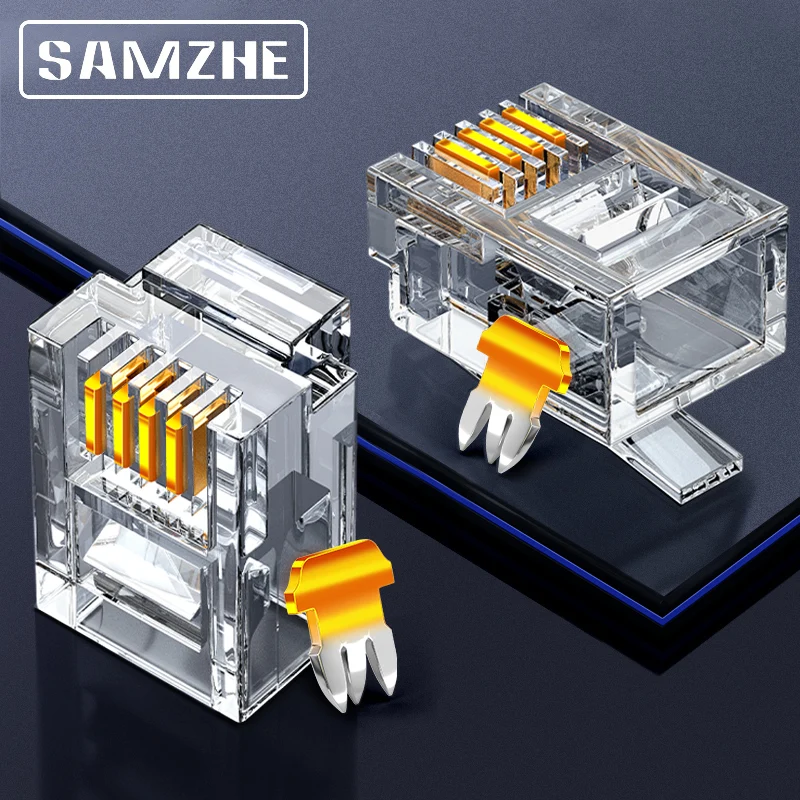 SAMZHE RJ 11 6P6C / 6P4C 4P4C модульный разъем для телефона соединитель rj кристальная