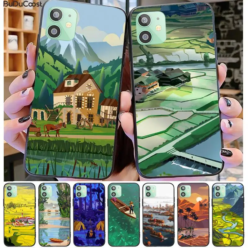 Beautiful Scenery Illustration Phone Case For Iphone 11 Pro11 Pro Max X XS XR XS MAX 8plus 7 6splus 5s Se 7plus Case 
Beautiful Scenery Illustration Phone Case For Iphone 11 Pro11 Pro Max X XS XR XS MAX 8plus 7 6splus 5s Se 7plus Case