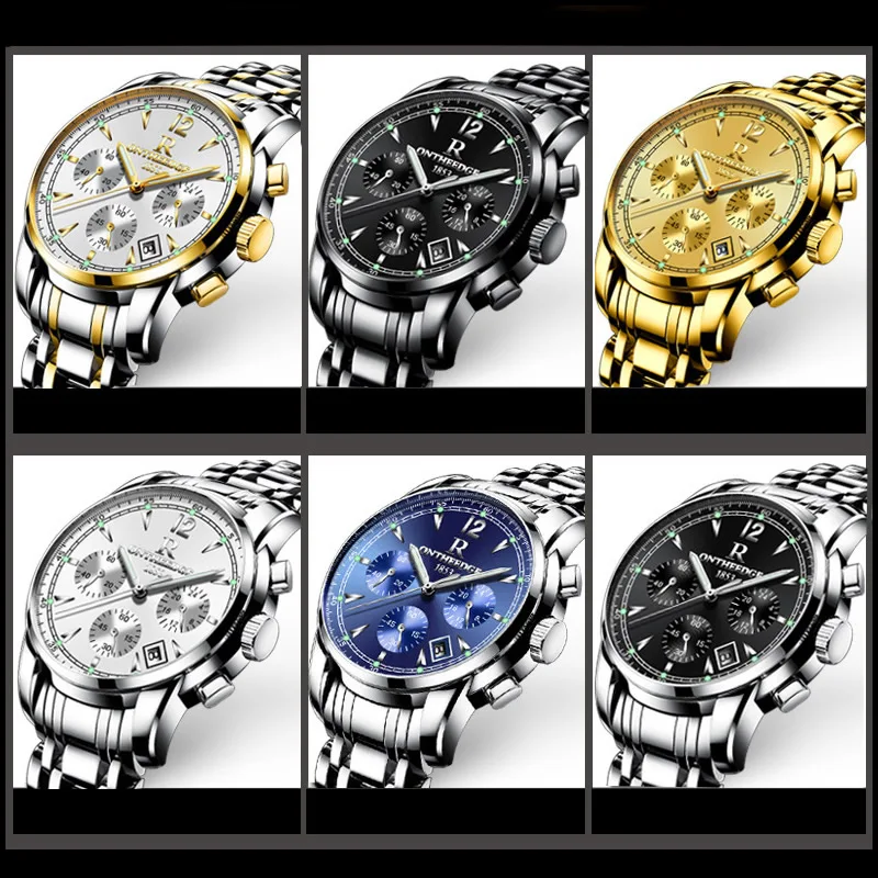 RZY Mens Luxury Brand Wrist watches Gold Quartz MaleWatches Waterproof Full Steel Function Business Chronograph Calendar Clock
RZY Mens Luxury Brand Wrist watches Gold Quartz MaleWatches Waterproof Full Steel Function Business Chronograph Calendar Clock