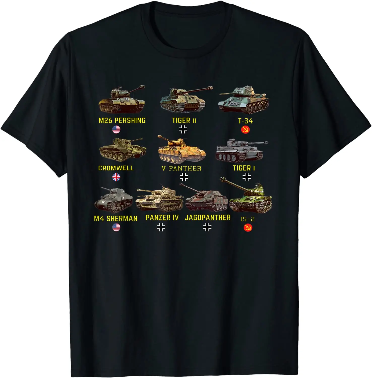 World War II tank M4 Sherman armored tiger II T-34 summer cotton O-neck short sleeve T-shirt 
World War II tank M4 Sherman armored tiger II T-34 summer cotton O-neck short sleeve T-shirt