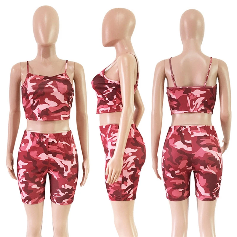 Camouflage Print Casual Two Piece Set Crop Top and Pants Summer Short Tracksuit Women Sexy Bodycon Romper
Camouflage Print Casual Two Piece Set Crop Top and Pants Summer Short Tracksuit Women Sexy Bodycon Romper