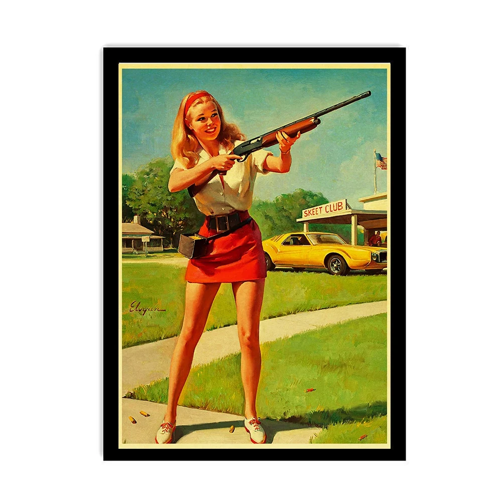 Vinatge World War II Sexy Pin up Girl Retro Poster Kraft Paper Printed Sexy Lady Art Posters and Prints Wall sticker 
Vinatge World War II Sexy Pin up Girl Retro Poster Kraft Paper Printed Sexy Lady Art Posters and Prints Wall sticker