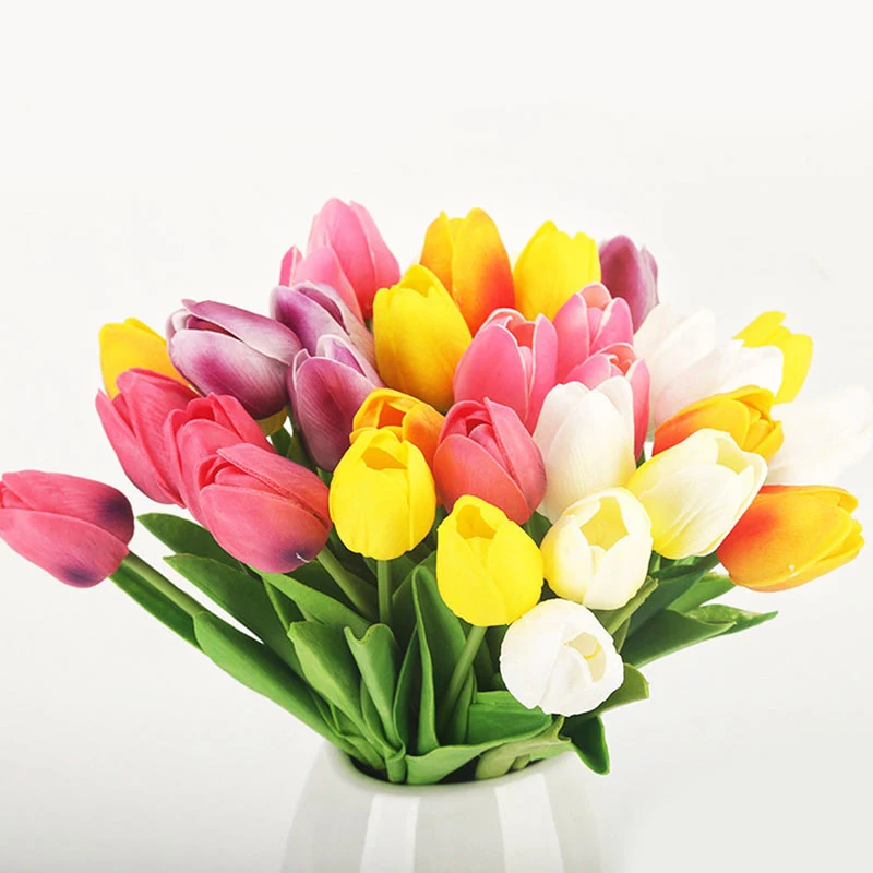 1PCS Tulips Artificial Flowers Fake Flower Bouquet Artificial Solid Color Decorative Flowers Wedding Party Decor Supplies 
1PCS Tulips Artificial Flowers Fake Flower Bouquet Artificial Solid Color Decorative Flowers Wedding Party Decor Supplies