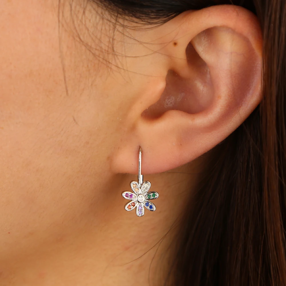 New design rainbow cz dainty flower Charm Earring jewelry Gold filled Multi colorful crystal trendy women ladies Dangle earrings
New design rainbow cz dainty flower Charm Earring jewelry Gold filled Multi colorful crystal trendy women ladies Dangle earrings