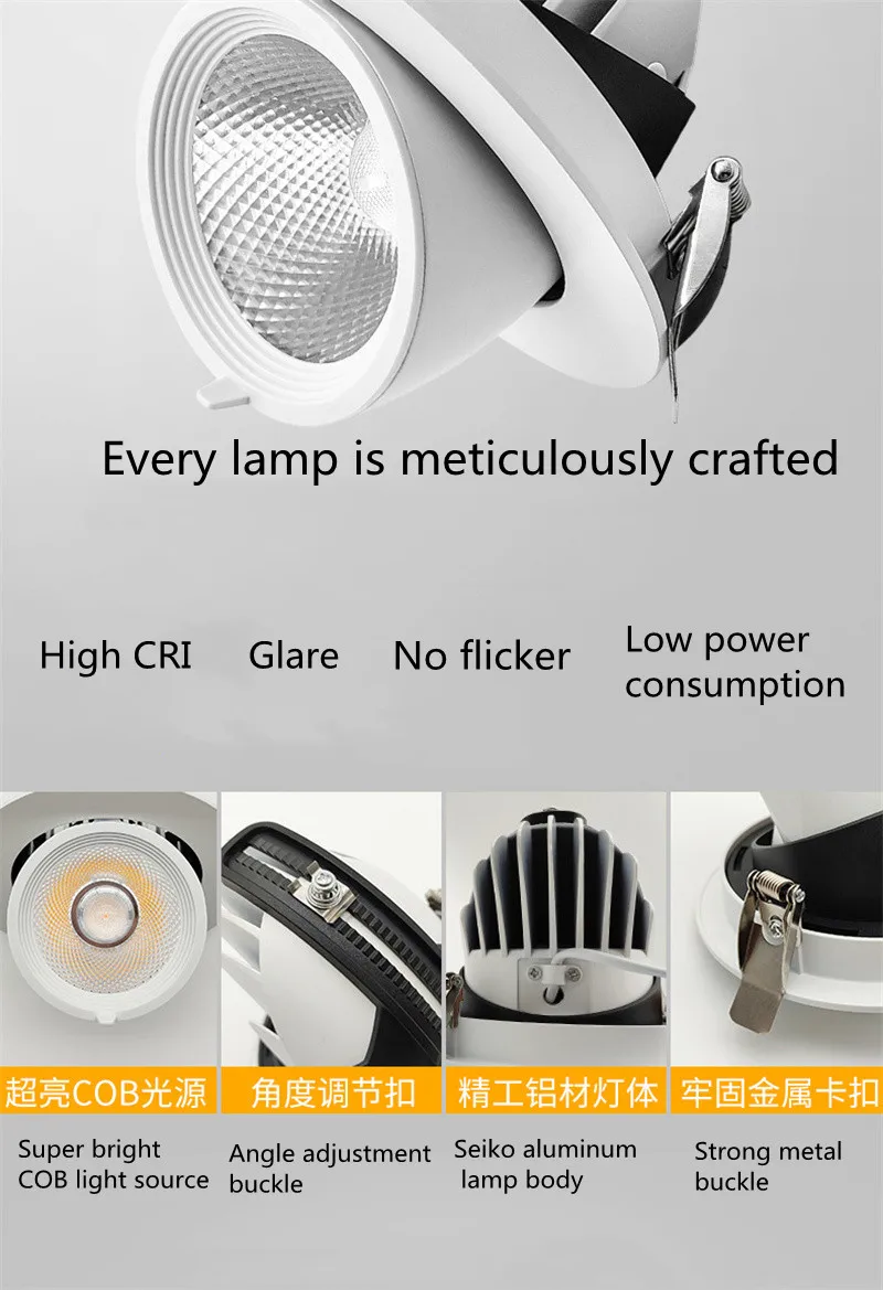 Led Trunk Light Commercial Embedded Ceiling Light Household Corner Background Wall Downlight Adjustable Angle COB Spotlight
Led Trunk Light Commercial Embedded Ceiling Light Household Corner Background Wall Downlight Adjustable Angle COB Spotlight