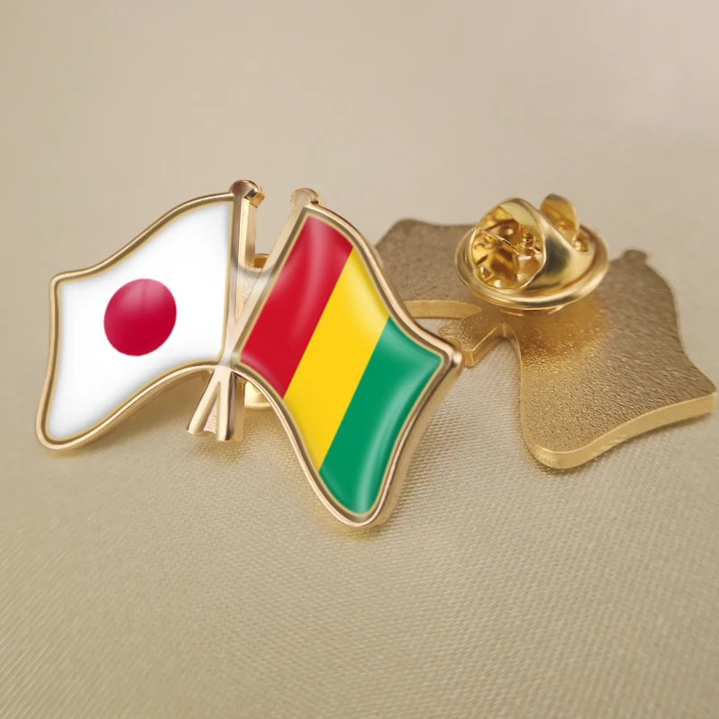 Japan and Guinea Crossed Double Friendship Flags Lapel Pins Brooch Badges
Japan and Guinea Crossed Double Friendship Flags Lapel Pins Brooch Badges