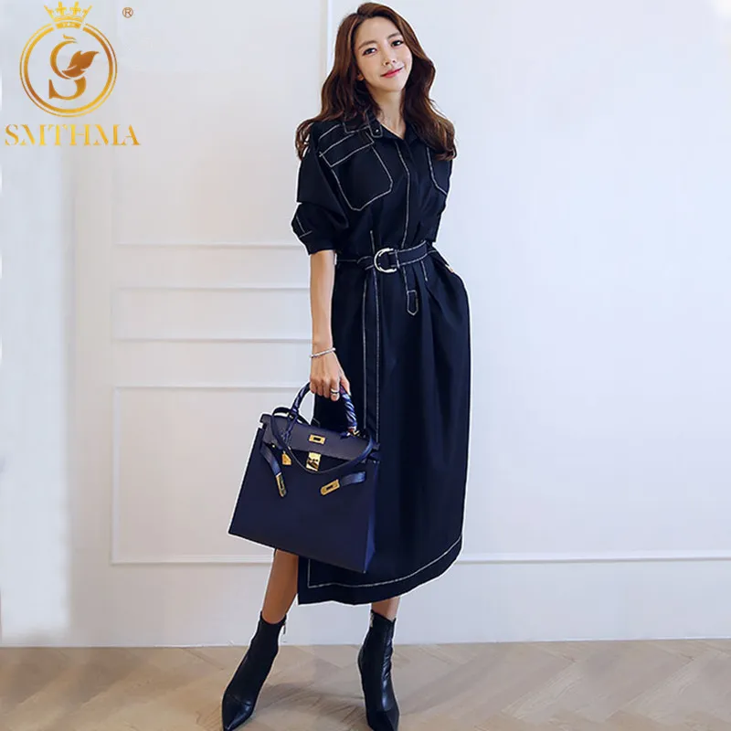 

SMTHMA 2021 New Arrival Fashion Korean Women Summe Dress Women Lace-Up Vintage Vestido Robe Femme Ete Sukienki