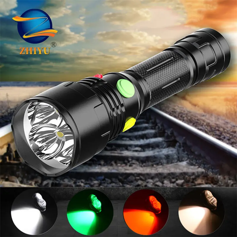 ZHIYU Railway Signal Lamp LED Flashlight Powerful Red Yellow Green White Light Torch Utility Camping Working Flash Light Lantern
ZHIYU Railway Signal Lamp LED Flashlight Powerful Red Yellow Green White Light Torch Utility Camping Working Flash Light Lantern