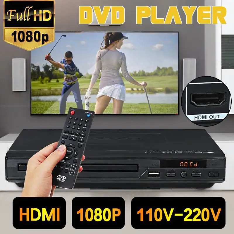 Multi System 1080P HD DVD Player Portable USB 2.0 3.0 DVD Player Multimedia Digital DVD TV Support CD SVCD VCD MP3 Function
Multi System 1080P HD DVD Player Portable USB 2.0 3.0 DVD Player Multimedia Digital DVD TV Support CD SVCD VCD MP3 Function