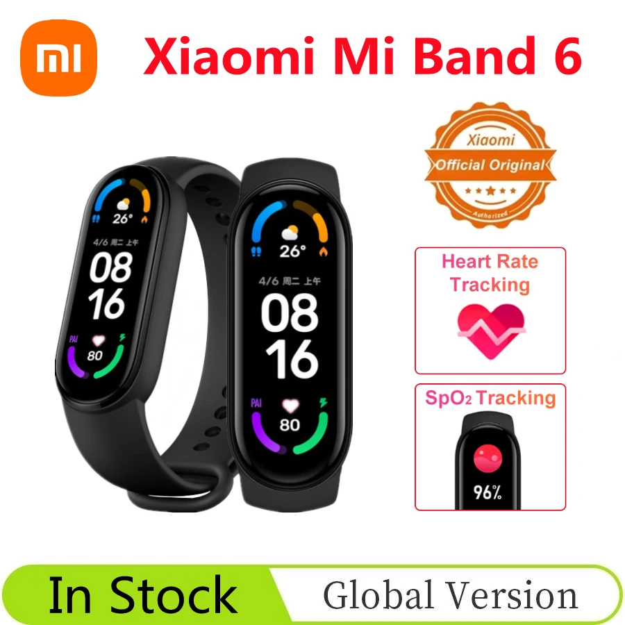 Умный Браслет Xiaomi Mi Band 6, 5 цветов, AMOLED экран 1,56 дюйма, пульсометр, водонепроницаемый, многоязычный Miband 6 
Умный Браслет Xiaomi Mi Band 6, 5 цветов, AMOLED экран 1,56 дюйма, пульсометр, водонепроницаемый, многоязычный Miband 6