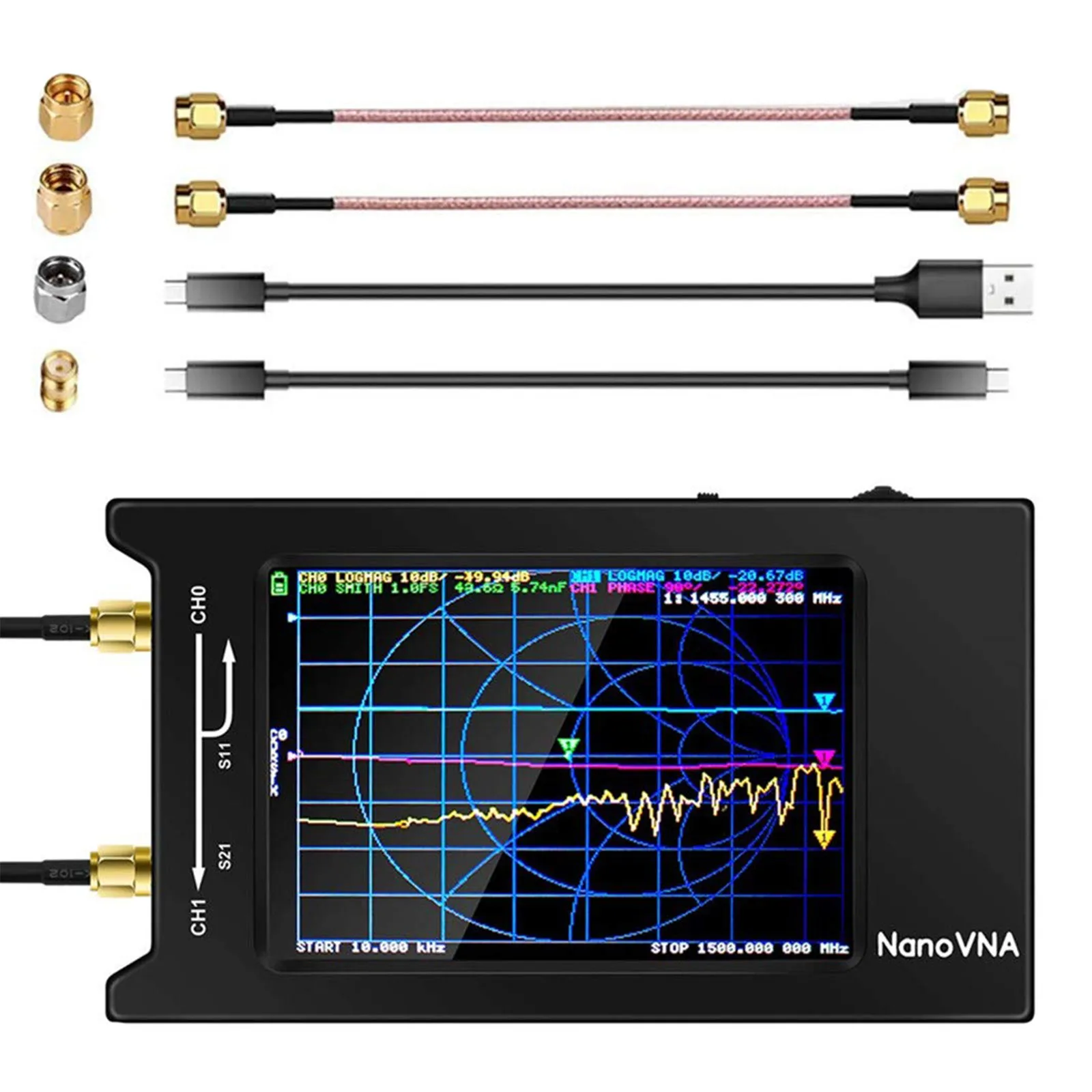 Антенна сетевой анализатор NanoVNA 10KHz-1.5 ГГц, ЖК-цифровой дисплей, сенсорный экран, анализатор коротких волн HF VHF UHF
Антенна сетевой анализатор NanoVNA 10KHz-1.5 ГГц, ЖК-цифровой дисплей, сенсорный экран, анализатор коротких волн HF VHF UHF