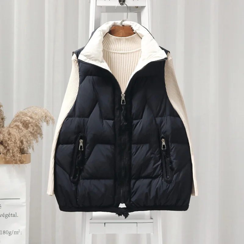 

Winter Sleeveless Jacket Female Down Vest 2021 New Duck Down Puffer Waistcoat Ultra Light Winderproof Outwear Women Gilet