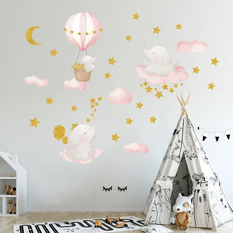 Cute Sleeping Elephant Wall Stickers Children Kids rooms Nursery Decor Kindergarten Home Decorative Hot air Balloon Vinyl Decals
Cute Sleeping Elephant Wall Stickers Children Kids rooms Nursery Decor Kindergarten Home Decorative Hot air Balloon Vinyl Decals