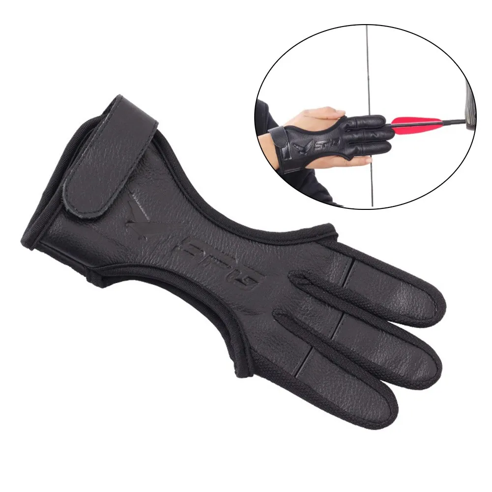 Protective 3 Fingers Hand Guard Glove Leather Black Tab Archery Bow Gloves For Recurve Compound Bow Shooting Hunting Accessories
Protective 3 Fingers Hand Guard Glove Leather Black Tab Archery Bow Gloves For Recurve Compound Bow Shooting Hunting Accessories