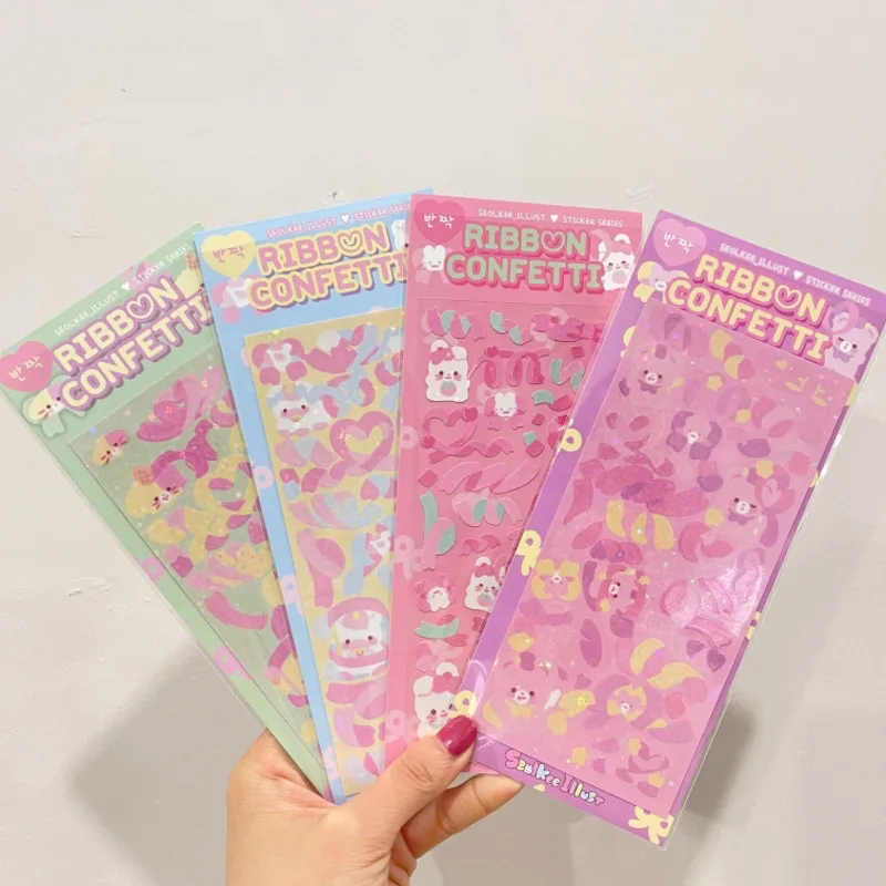 Korean Ins Cartoon Rabbit Cute Stickers Colorful Ribbon Blingbling Laser Post It Photo Diy Stationery Kawaii Decorative Sticker
Korean Ins Cartoon Rabbit Cute Stickers Colorful Ribbon Blingbling Laser Post It Photo Diy Stationery Kawaii Decorative Sticker