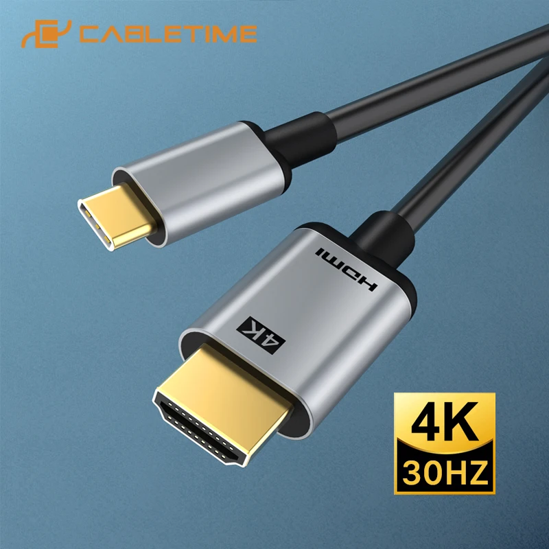 CABLETIME USB C to HDMI Cable 4K 30Hz Thunderbolt 3 Type C Adapter for Oneplus 7T Huawei Mate Xiaomi HDMI Adapter C375 
CABLETIME USB C to HDMI Cable 4K 30Hz Thunderbolt 3 Type C Adapter for Oneplus 7T Huawei Mate Xiaomi HDMI Adapter C375