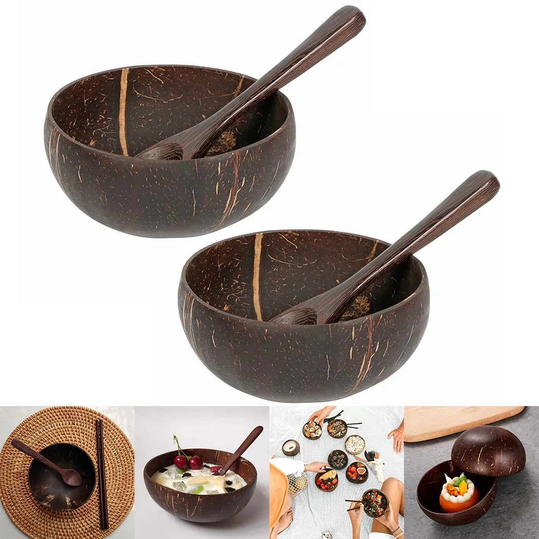 Natural Coconut Bowl Set Fruit Salad Noodle Rice Bowl Includes Spoons Wooden Tableware Creative Coconut Shell Bowl Tableware
Natural Coconut Bowl Set Fruit Salad Noodle Rice Bowl Includes Spoons Wooden Tableware Creative Coconut Shell Bowl Tableware