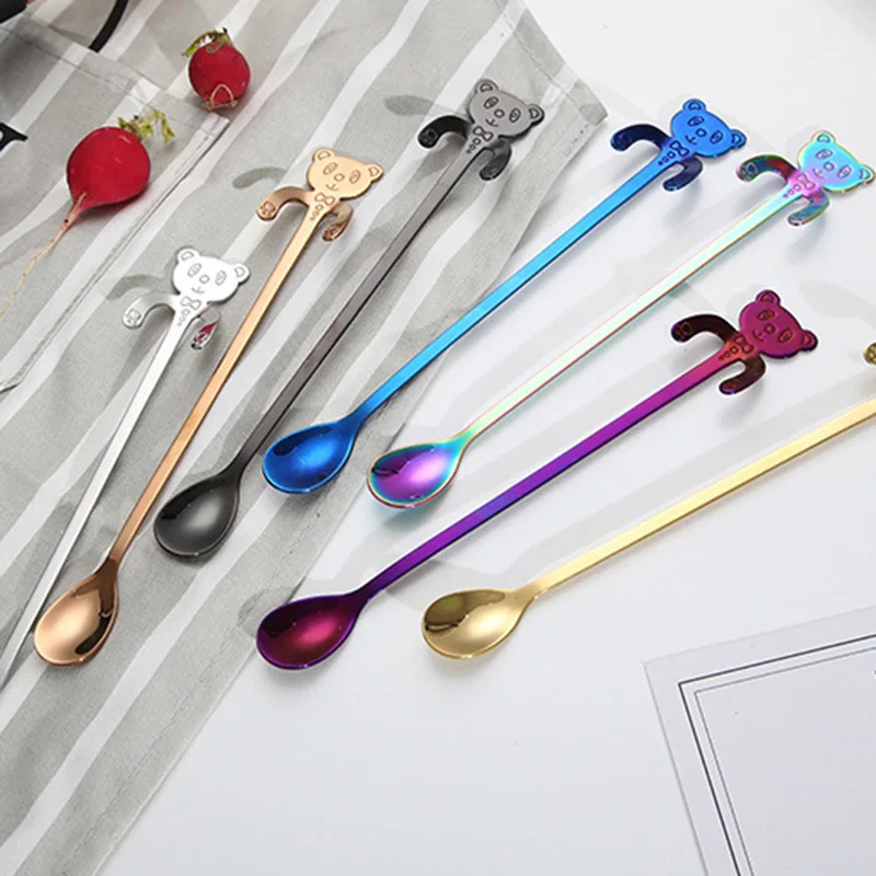 Colors Gold Plated Tableware Hanging Ice Spoon Stainless Steel Panda Stirring Spoon Long Handle Coffee&Tea Spoon Tableware
Colors Gold Plated Tableware Hanging Ice Spoon Stainless Steel Panda Stirring Spoon Long Handle Coffee&Tea Spoon Tableware