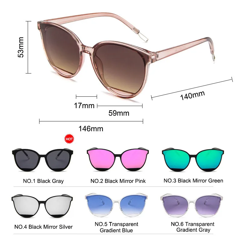 SIMPRECT 2020 Round Cat Eye Sunglasses Women Fashion Mirror Gradient Sun Glasses Classic Vintage Brand Designer Black Sunglass 
SIMPRECT 2020 Round Cat Eye Sunglasses Women Fashion Mirror Gradient Sun Glasses Classic Vintage Brand Designer Black Sunglass