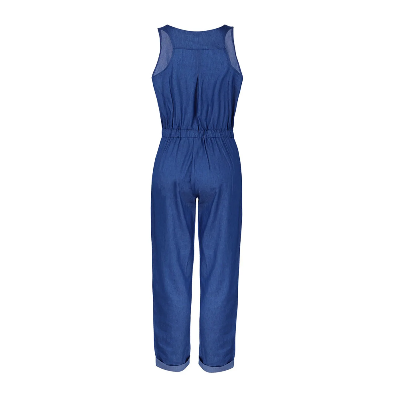 Summer Womens Jumpsuit Fashion Holiday Playsuit Jeans Demin Elastic Waist Strappy Pocket Long Playsuit Jeans Beach Combinaison 
Summer Womens Jumpsuit Fashion Holiday Playsuit Jeans Demin Elastic Waist Strappy Pocket Long Playsuit Jeans Beach Combinaison