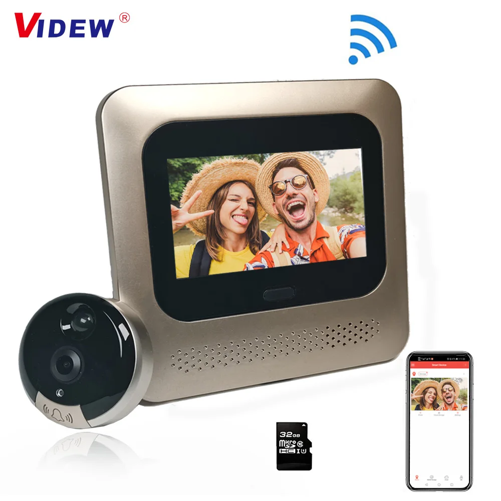 Видео дверной звонок с камерой 1080P Wi Fi 4 3 дюйма|Дверной звонок| |