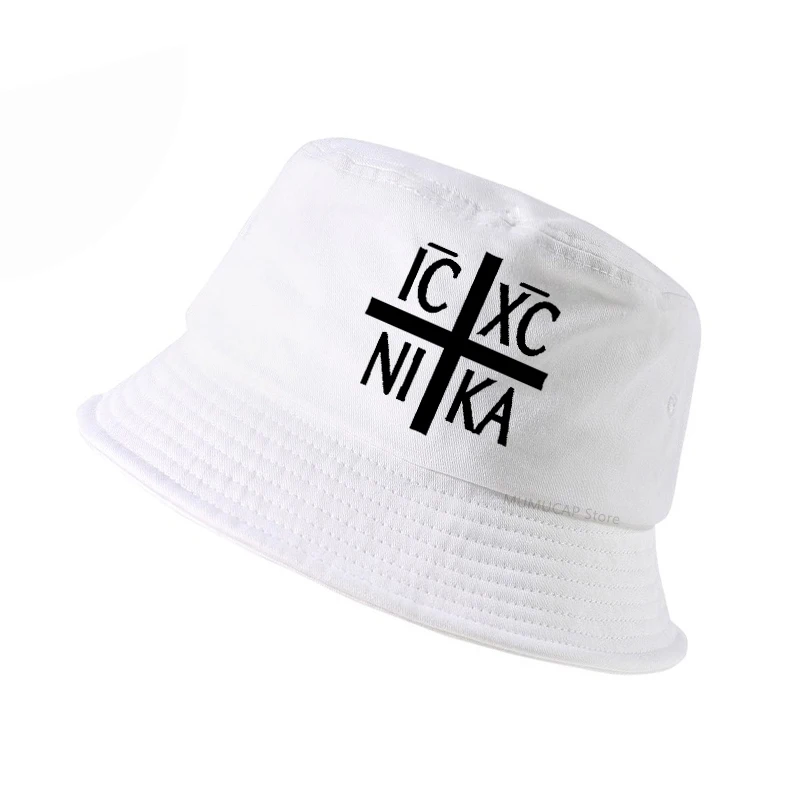 New Summer Ic XC Nika Orthodox Symbol print men panama fisherman cap Fashion Casual Men women bob bucket hat
New Summer Ic XC Nika Orthodox Symbol print men panama fisherman cap Fashion Casual Men women bob bucket hat