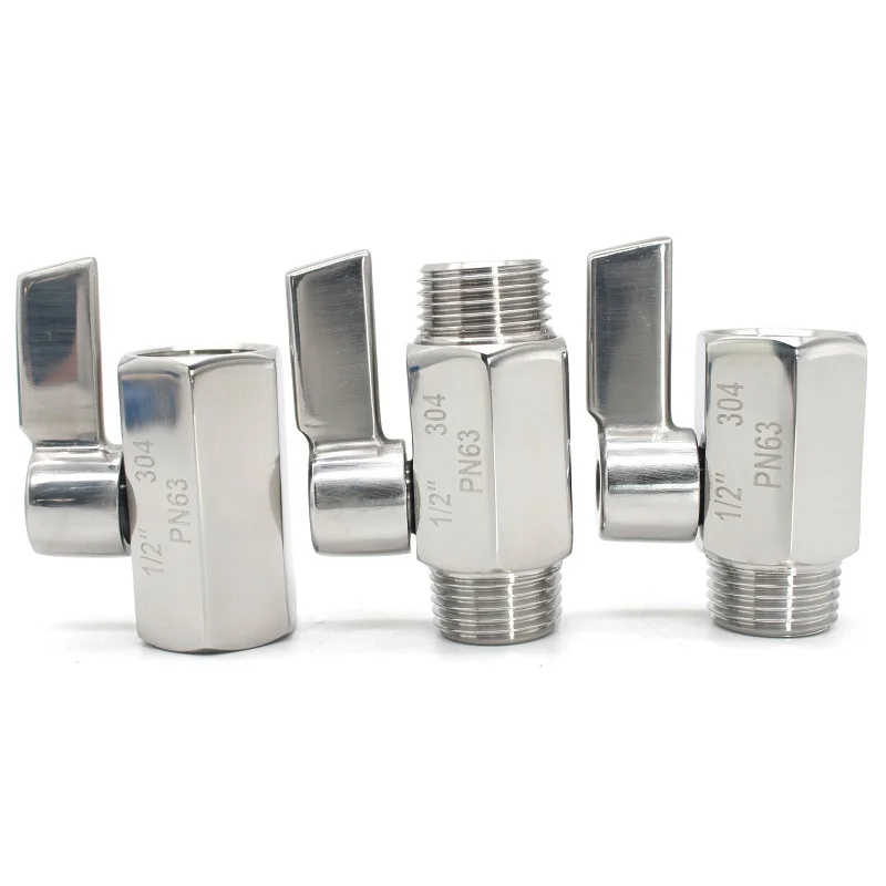 304/316 Stainless Steel Mini Ball Valve 1/8 1/4 3/8 1/2 3/4 / 1 BSP NPT Female Male Thread For Water Oil Acid 2 Way Ball Valve
304/316 Stainless Steel Mini Ball Valve 1/8 1/4 3/8 1/2 3/4 / 1 BSP NPT Female Male Thread For Water Oil Acid 2 Way Ball Valve